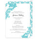 Aqua Damask Invitations Image 1 of 12